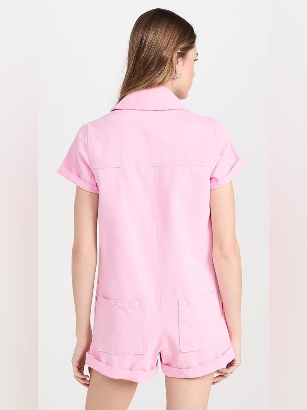 Show Me Your MuMu Range Romper Jumpsuit Pink Button Up NWT Size Medium Summer - Picture 4 of 14